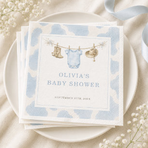 Little Cowboy Baby Shower Party Napkin