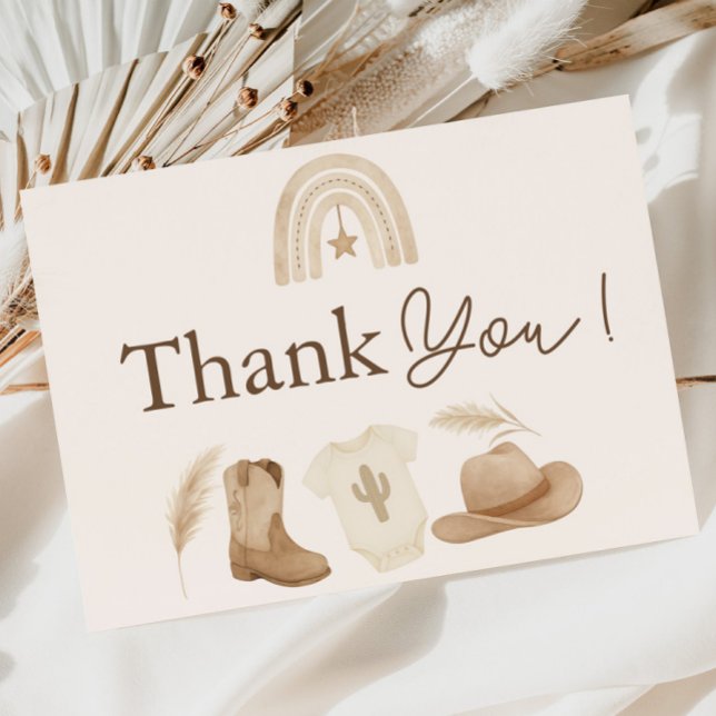 Little Cowboy Baby Shower Thank You Card (Little Cowboy Baby Shower Thank You Card)
