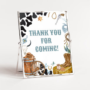 Little Cowboy Baby Shower Thank you for Coming Poster