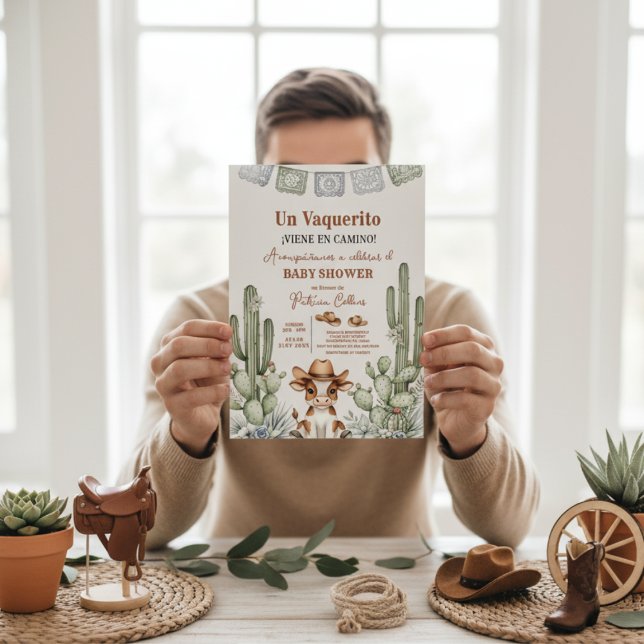 little cowboy baby shower Vaquerito Viene Camino Invitation (Creator Uploaded)