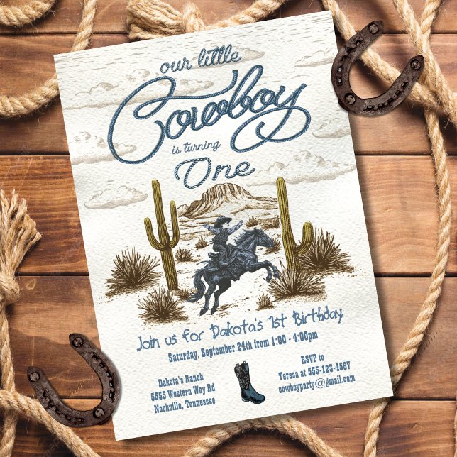Little Cowboy Birthday Boy Invitation (Creator Uploaded)