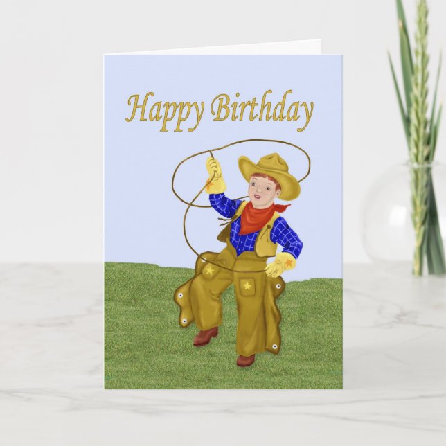 Little Cowboy Birthday Card (Front)