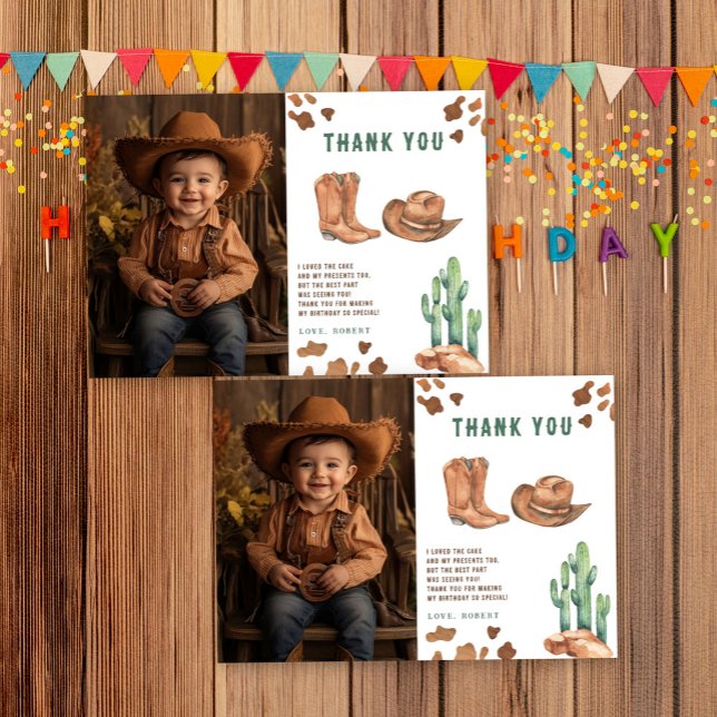 Little Cowboy Birthday Party Thank you (Creator Uploaded)