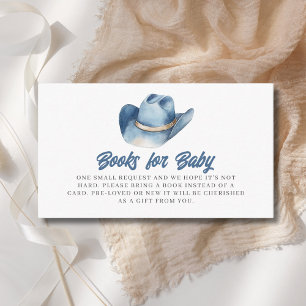 Little Cowboy Blue Books For Baby Shower Enclosure Card
