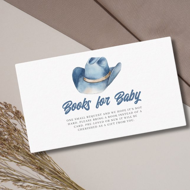 Little Cowboy Blue Books For Baby Shower  Enclosure Card (Creator Uploaded)