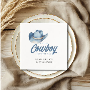 Little Cowboy Blue Western Boy Baby Shower  Napkin
