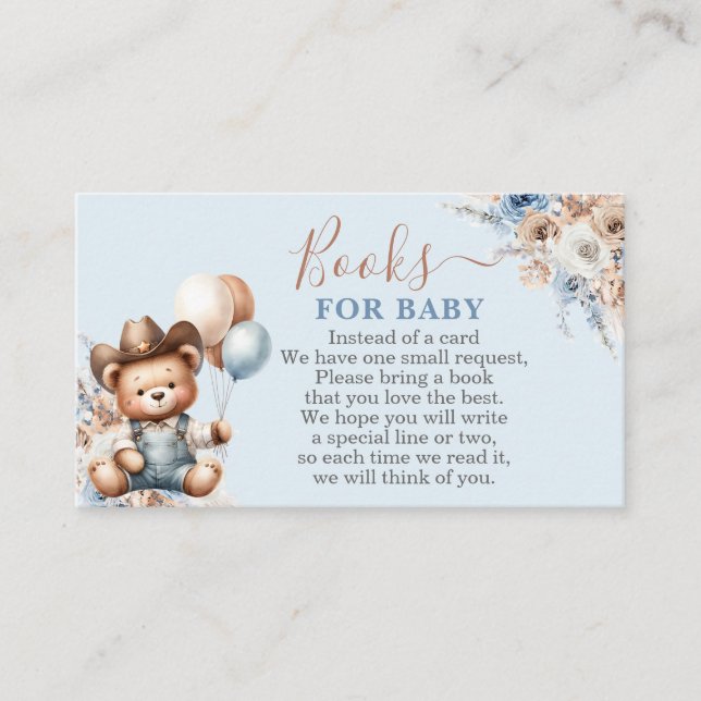 Little Cowboy Books for Baby Boy Card (Front)