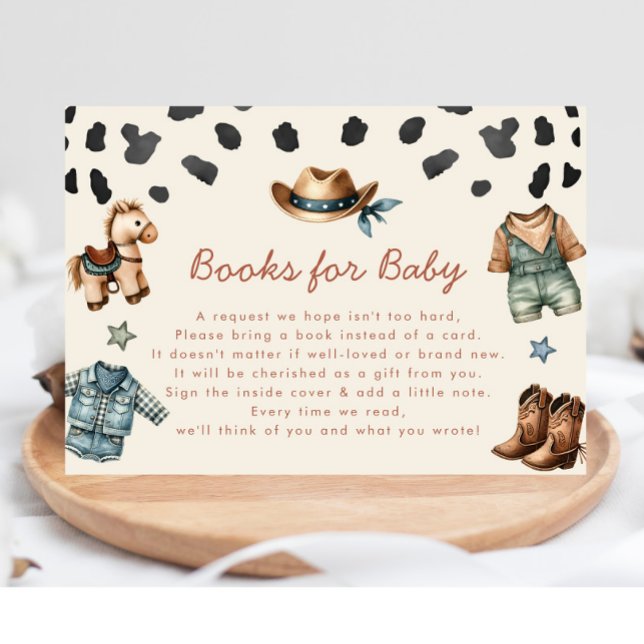 Little Cowboy Books for Baby Boy Shower Enclosure Card (Creator Uploaded)