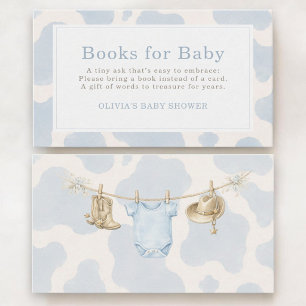 Little Cowboy Books for Baby Shower Enclosure Card