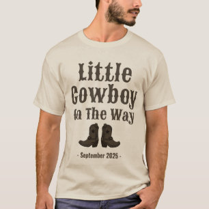 Little Cowboy Boots Pregnancy Baby Announcement T-Shirt