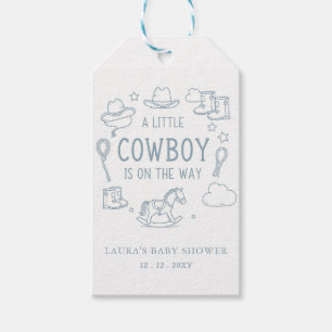 Little Cowboy Boy Baby Shower Gift Tags