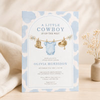 Little Cowboy Boy Cow Print Baby Shower 