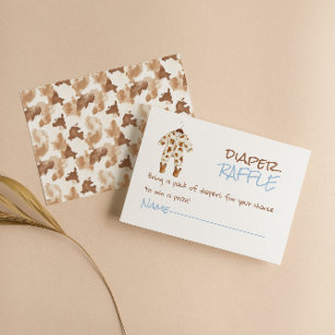 Little Cowboy Brown Clothes West Diaper Raffle  Enclosure Card