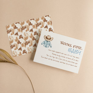 Little Cowboy Brown Clothesline Baby Book Request Enclosure Card