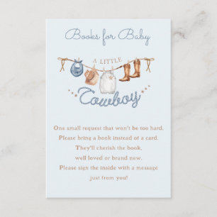 Little Cowboy Canyon Baby Shower Book Request Enclosure Card
