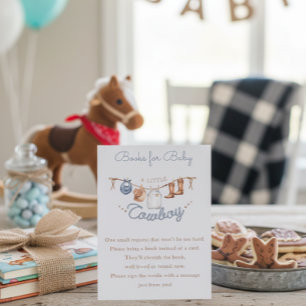 Little Cowboy Canyon Baby Shower Book Request Enclosure Card
