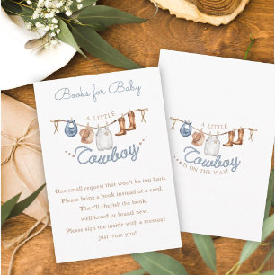 Little Cowboy Canyon Baby Shower Book Request Enclosure Card