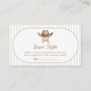 Little Cowboy Clothesline Diaper Raffle Enclosure Card