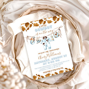 Little Cowboy Clothesline WildWest Boy Baby Shower Invitation