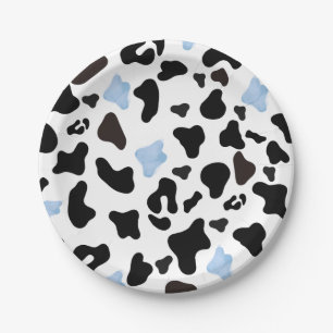 Little Cowboy Cow Print Paper Plates