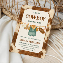 Little Cowboy Cow Western Clothesline Baby Shower