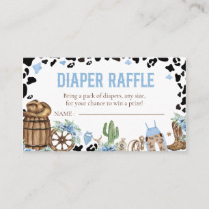 Little Cowboy Diaper Raffle, Western Baby Shower Enclosure Card