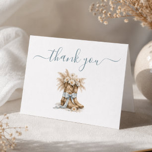 Little Cowboy Elegant Boy Baby Shower Thank You Card