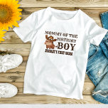 Little cowboy first rodeo personalised name T-Shirt<br><div class="desc">Little cowboy first rodeo personalised name family matching t-shirt.</div>