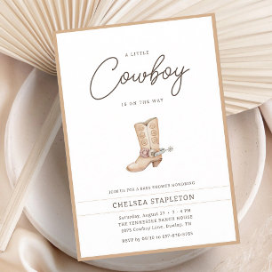 Little Cowboy First Rodeo Western Baby Shower Invitation