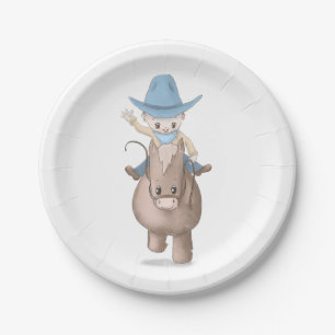 Little Cowboy Kids Western Party Paper Plate