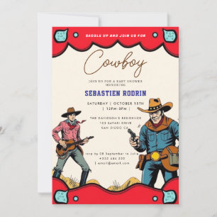 Little Cowboy Modern Baby Shower Invitation