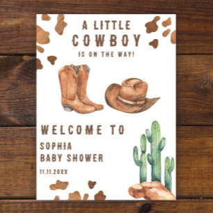Little Cowboy on the way Welcome baby shower Poster