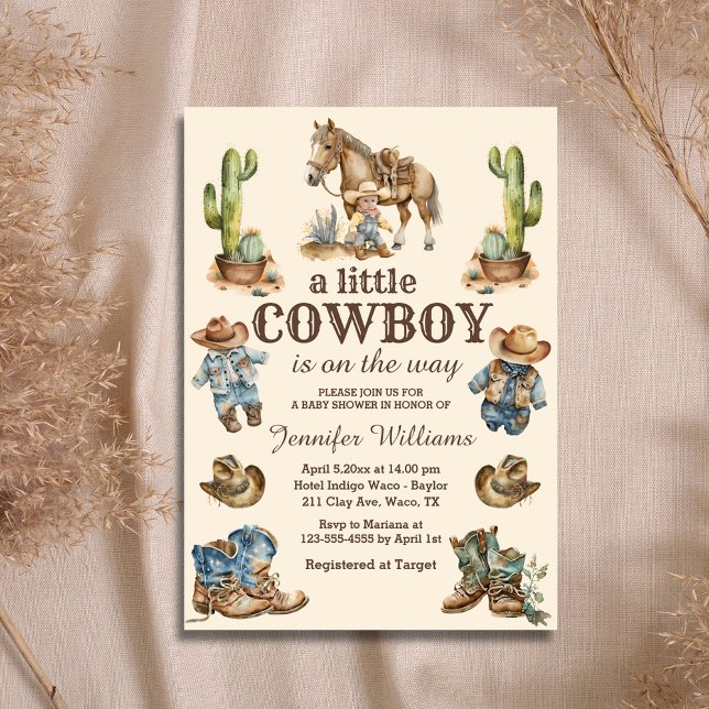  little cowboy on the way western baby shower  invitation (Creator Uploaded)