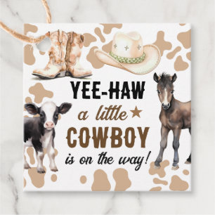 Little Cowboy Rodeo Baby Shower Favour Tags