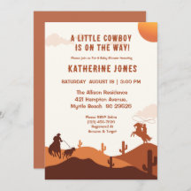  Little Cowboy Rustic Western Rodeo Baby Shower 