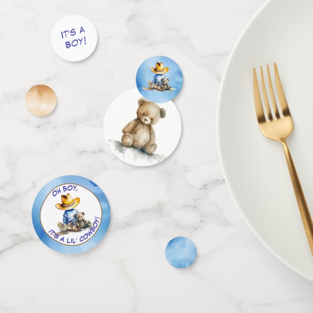Little Cowboy Themed Baby Shower Confetti (Group)