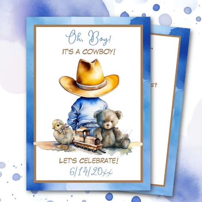 Little Cowboy Themed Baby Shower Invitation (Creator Uploaded)