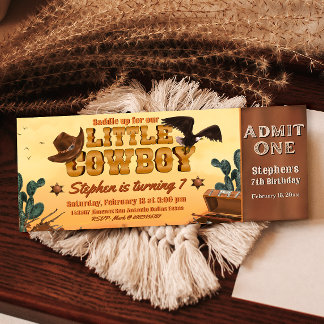 Little Cowboy Ticket Invitation