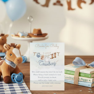 Little Cowboy Western Baby Shower Book Request Enclosure Card