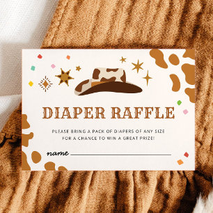Little Cowboy Western Baby Shower Diaper Raffle Enclosure Card