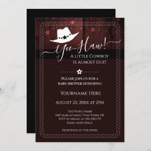Little Cowboy Western Baby Shower Invitation