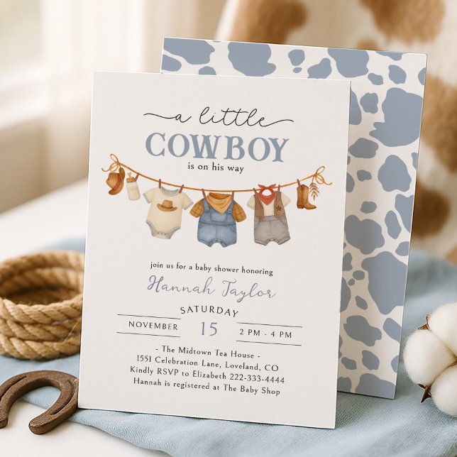 Little Cowboy Western Baby Shower Invitation (Creator Uploaded)
