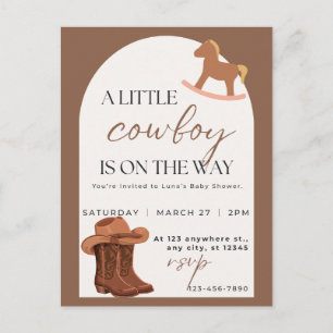Little Cowboy Western Baby Shower Invitation Postcard