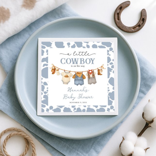 Little Cowboy Western Baby Shower Napkin (Creator Uploaded)
