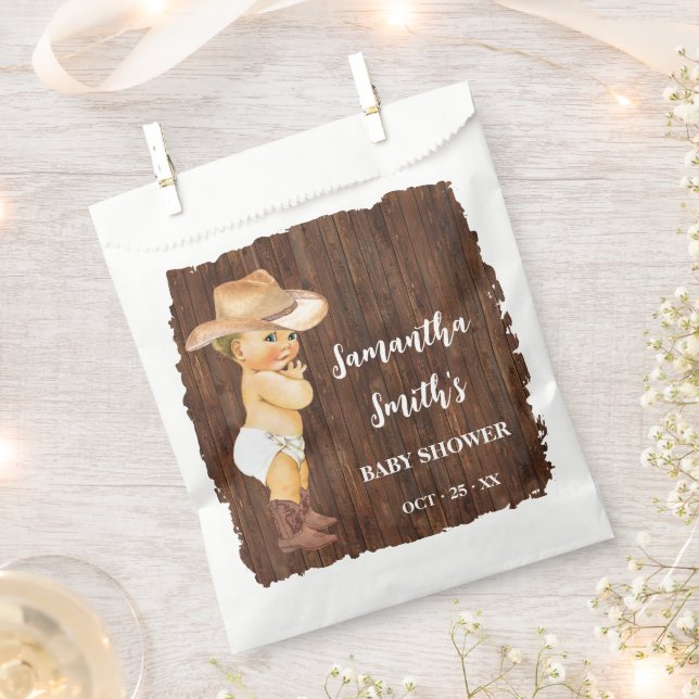 Little Cowboy Western Baby Shower Party Favour Bags (Clipped)