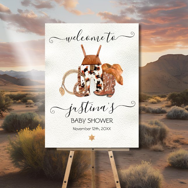 Little Cowboy Western Baby Shower Welcome Sign (Creator Uploaded)