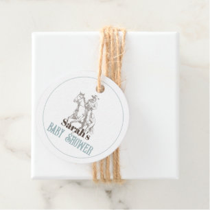 Little Cowboy Western Blue Boy Baby Shower Favour Tags