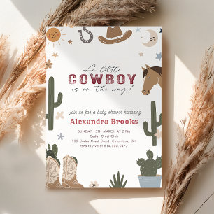 Little Cowboy Western Boy Baby Shower Invitation
