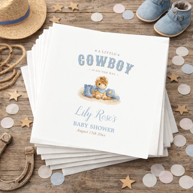 Little Cowboy Western Boy Baby Shower  Napkin (Creator Uploaded)