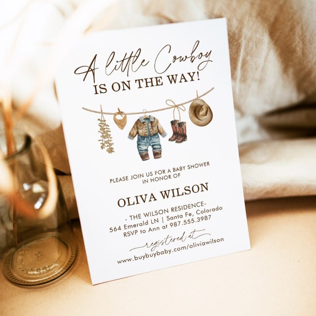 Little Cowboy, Western Wild West Rodeo Baby Shower Invitation (Creator Uploaded)